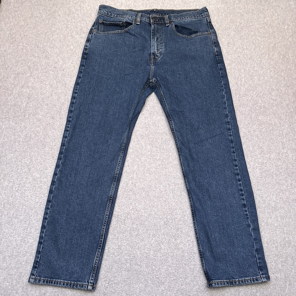 Levi's 505 Jeans Mens 34x30 Blue Regular Straight Medium Wash Stretch Fits 34x29